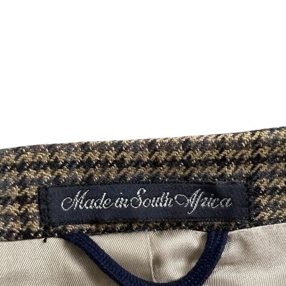 Oak Creek Lambswool Blazer Mens 46L Brown Houndstooth Checked Dillards Vintage - Picture 7 of 16